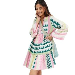 NWT-Anthropologie x Devotion Twins Ella Embroidered Tunic Dress -Size: Medium